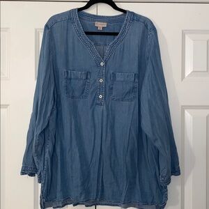 Dress Barn Denim Blouse size 3X